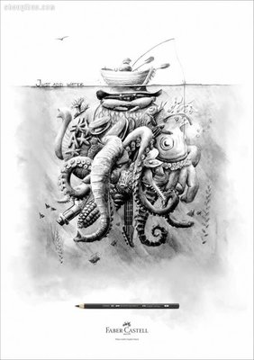 Faber-Castell 木鉛筆制造商素描風廣告